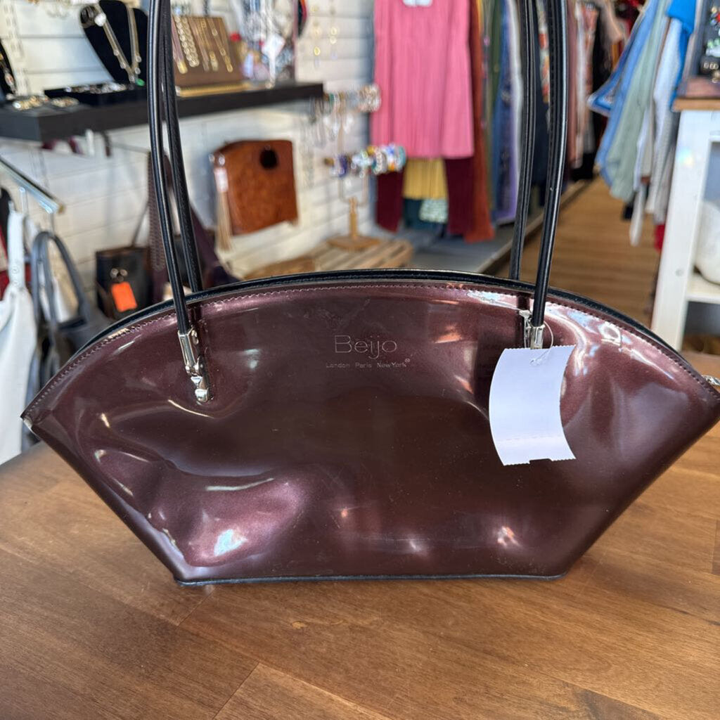 Beijo Metallic Brown Patent Leather Purse