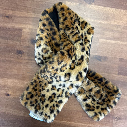 Brown/ Black Leopard Print Faux Fur Wrap Scarf