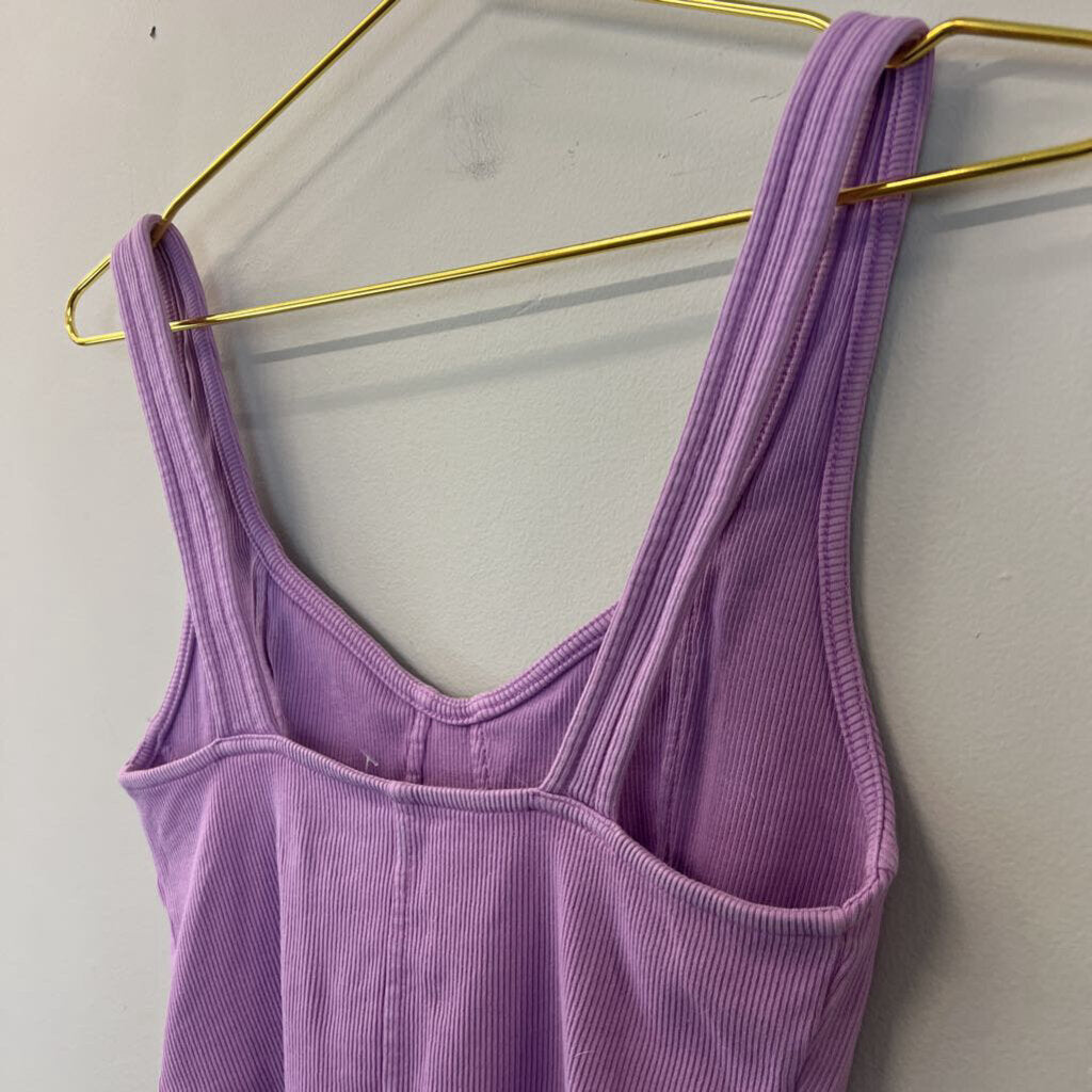 Aerie Purple Ribbed Cropped Corset Tank Small