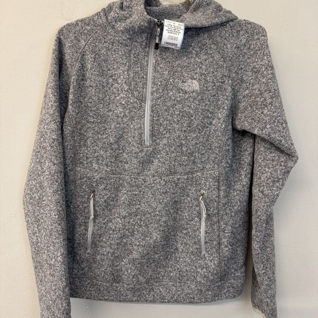 The North Face Grey Half Zip Hooded Pullover Small