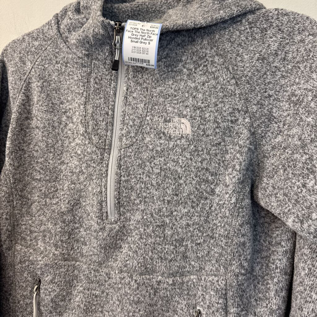 The North Face Grey Half Zip Hooded Pullover Small