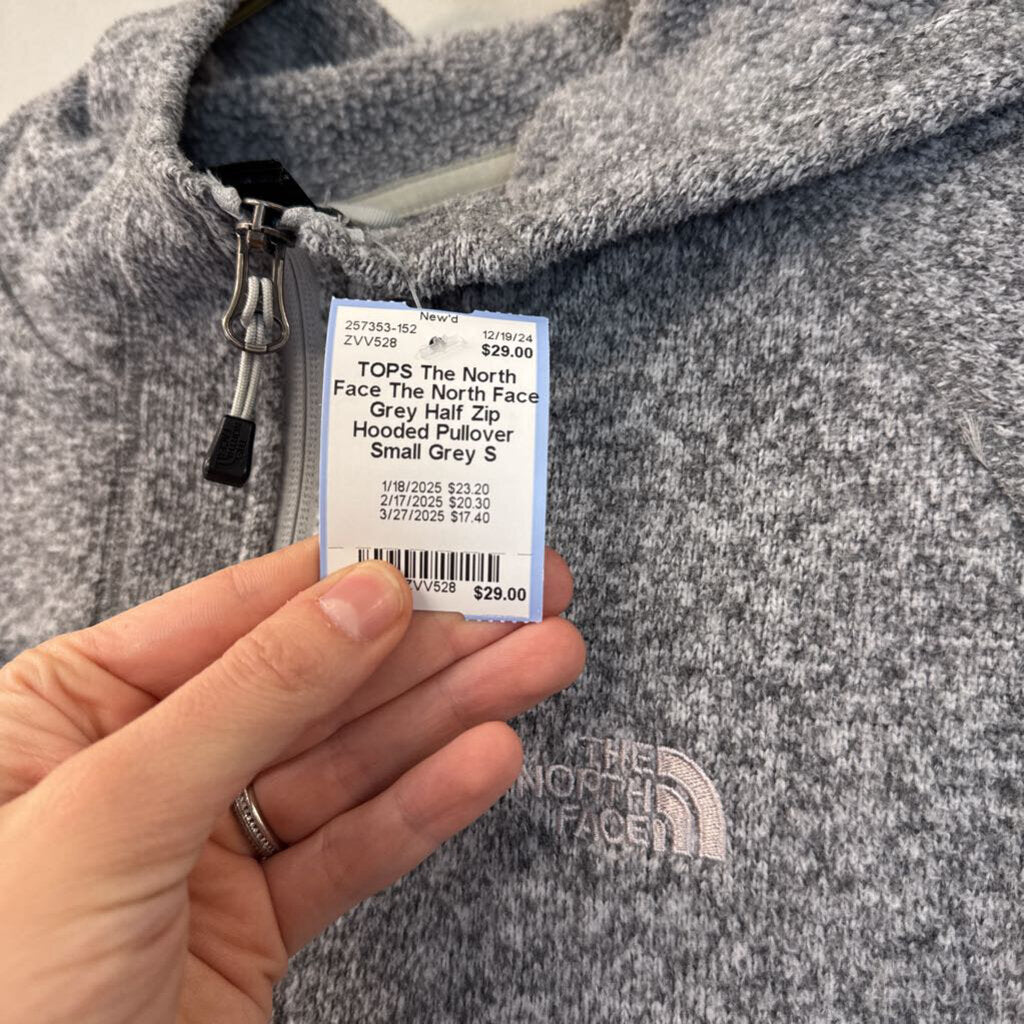 The North Face Grey Half Zip Hooded Pullover Small