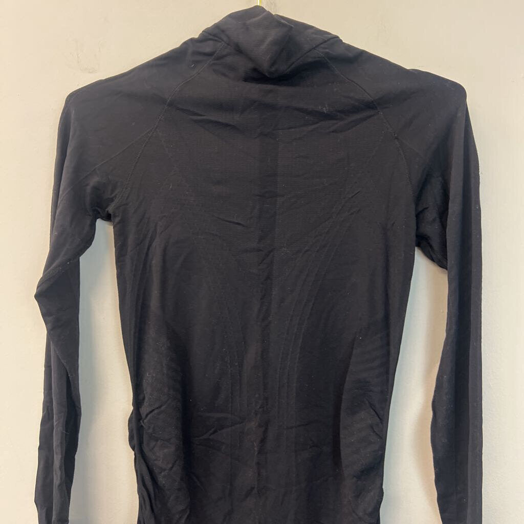 Athleta Black Half Zip Long Sleeve Pullover Extra Small