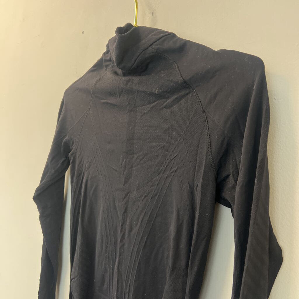 Athleta Black Half Zip Long Sleeve Pullover Extra Small