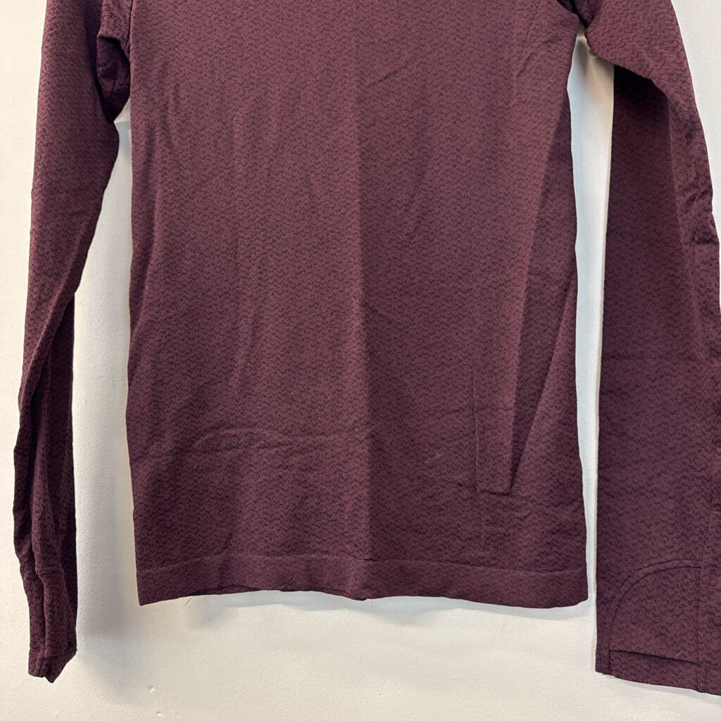 Athleta Burgundy/ Black Long Sleeve Turtleneck Top Extra Small