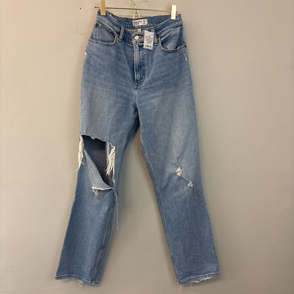 Abercrombie and Fitch Medium Wash The 90s Straight Ultra High Rise Jeans 26