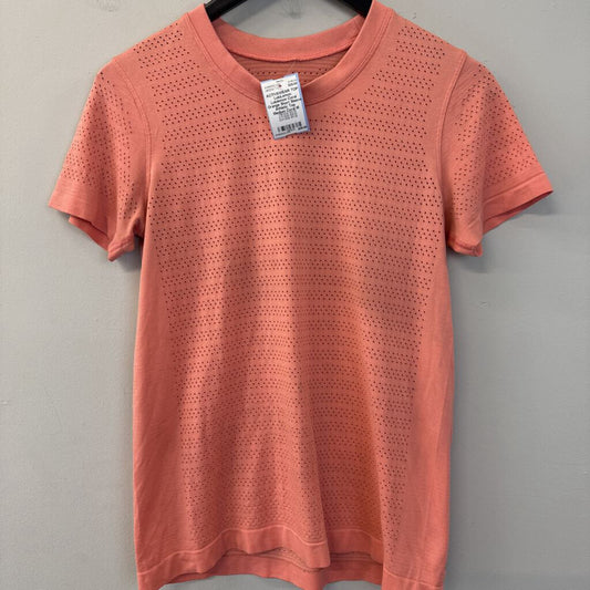 Lululemon Coral Orange Short Sleeve Athletic Top Medium