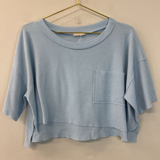 Altar'd State Blue Short Sleeve Cropped Tee Medium