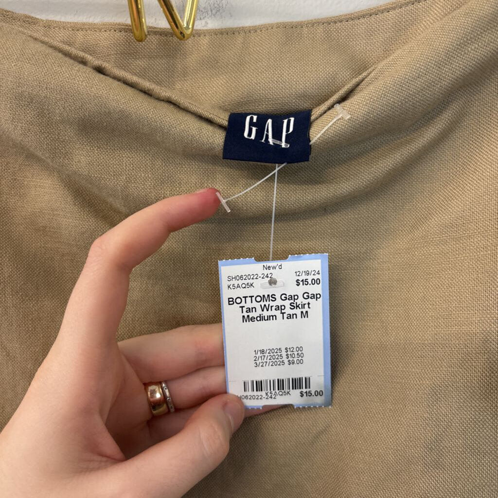 Gap Tan Wrap Skirt Medium