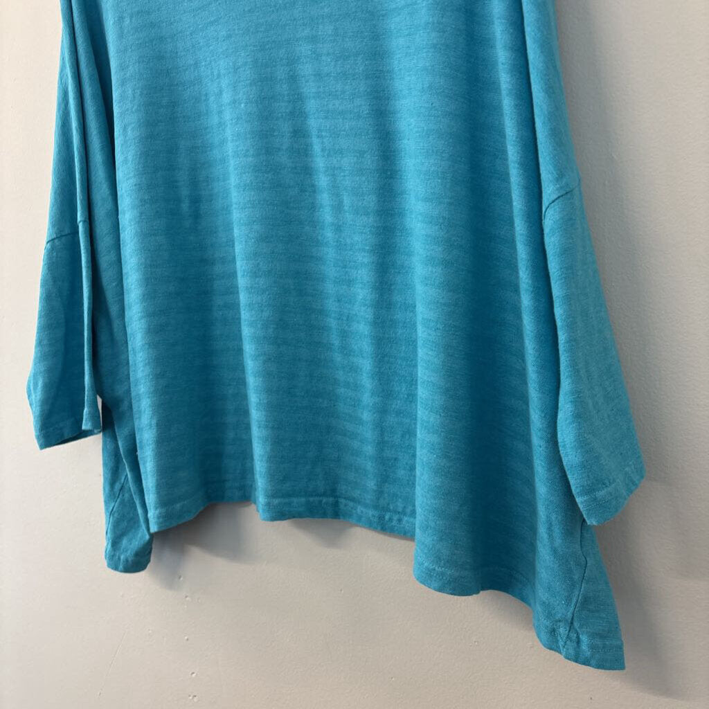 Cut Loose Blue Short Sleeve Slouchy Top Large