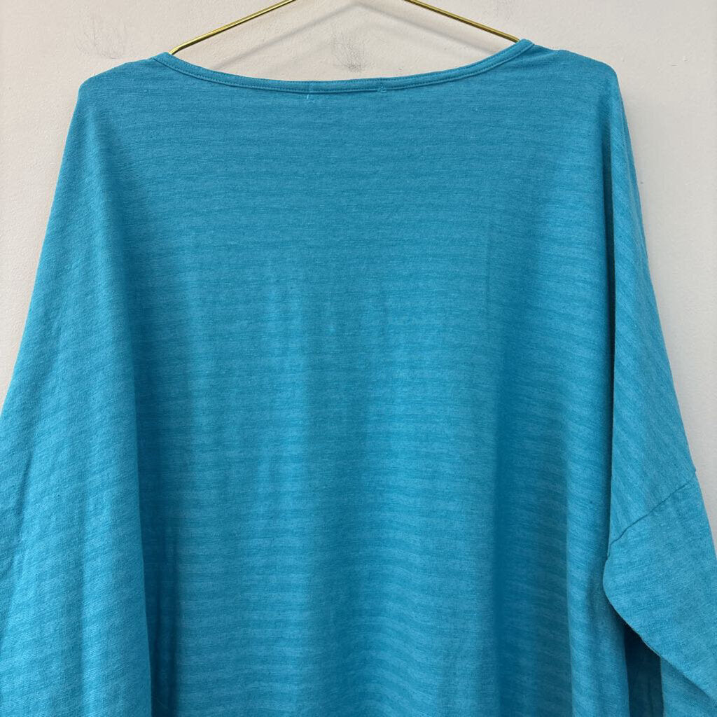 Cut Loose Blue Short Sleeve Slouchy Top Large