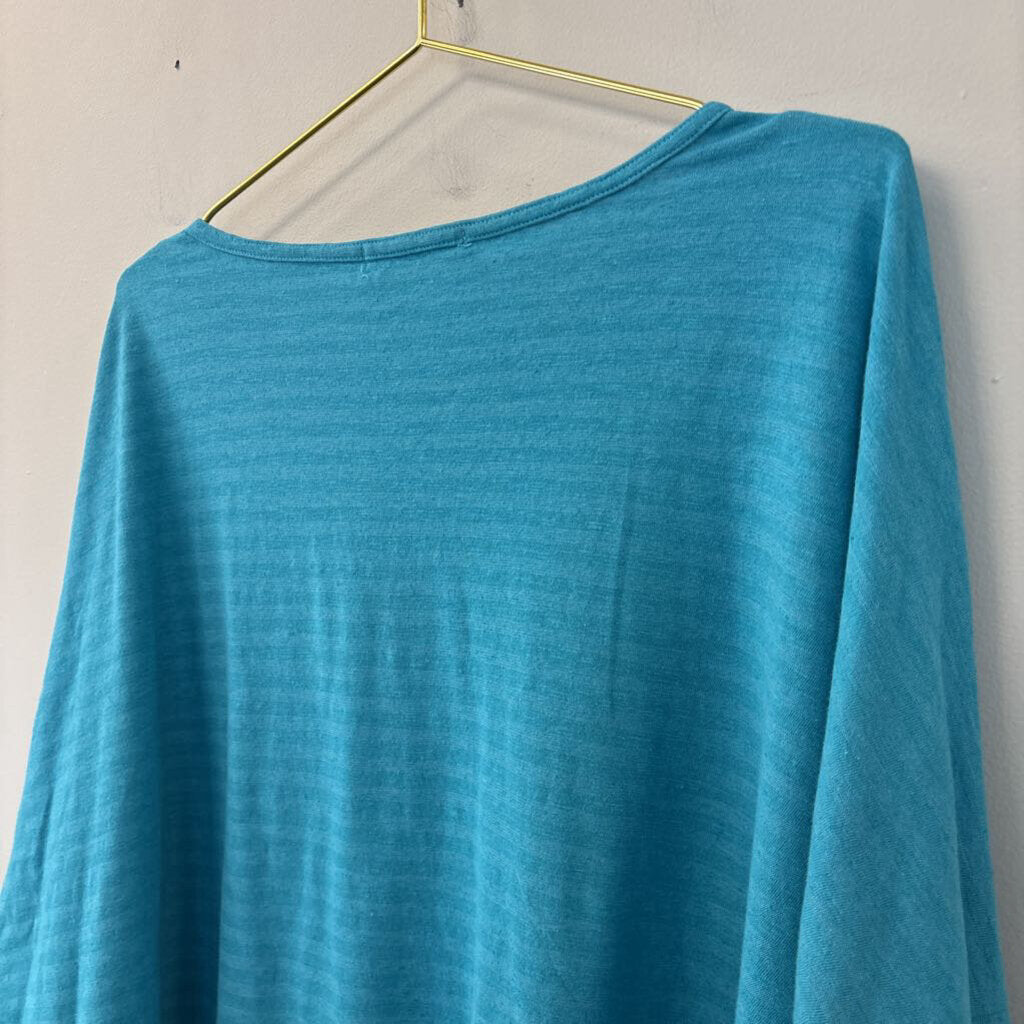 Cut Loose Blue Short Sleeve Slouchy Top Large