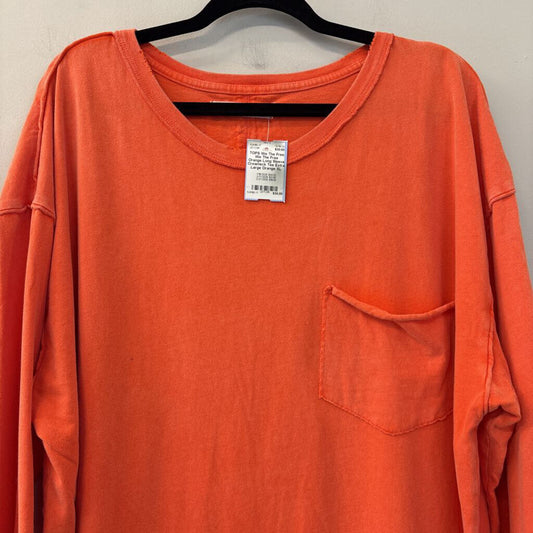 We The Free Orange Long Sleeve Crewneck Tee Extra Large