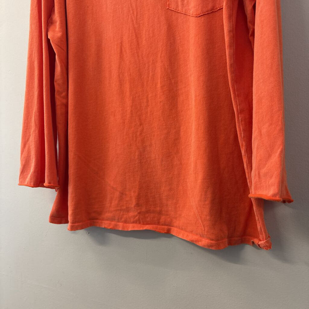 We The Free Orange Long Sleeve Crewneck Tee Extra Large