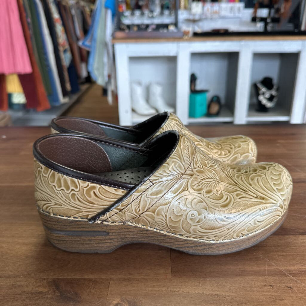 Dansko Gold Embossed Professional Clogs 38