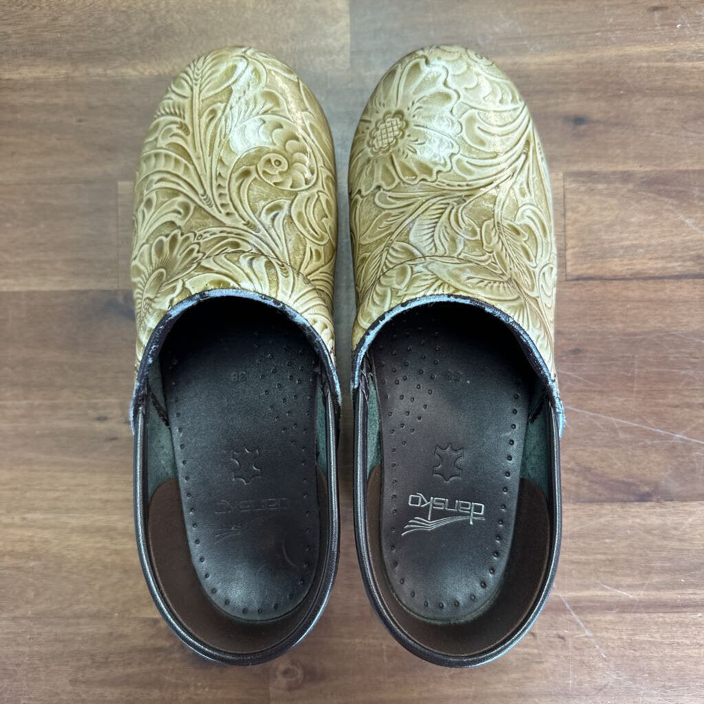 Dansko Gold Embossed Professional Clogs 38