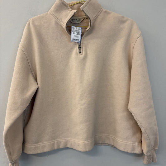 Eddie Bauer Beige Half Zip Long Sleeve Pullover Medium Petite