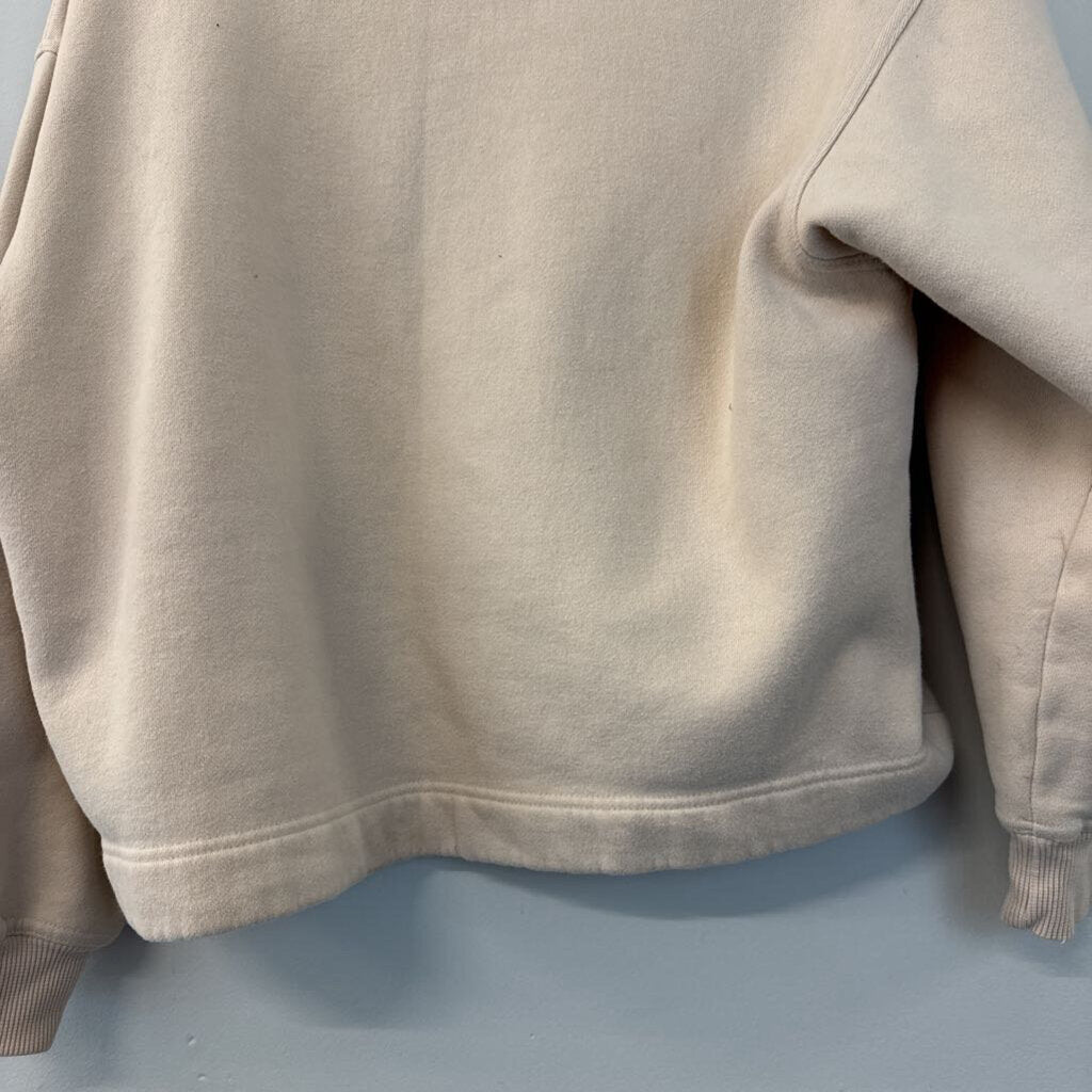 Eddie Bauer Beige Half Zip Long Sleeve Pullover Medium Petite