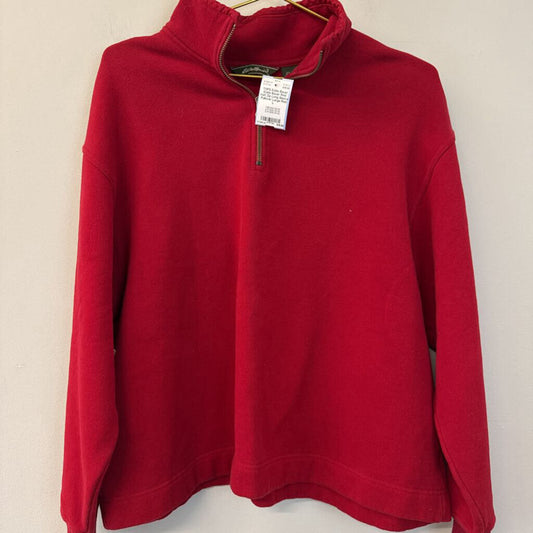 Eddie Bauer Red Half Zip Long Sleeve Pullover Large