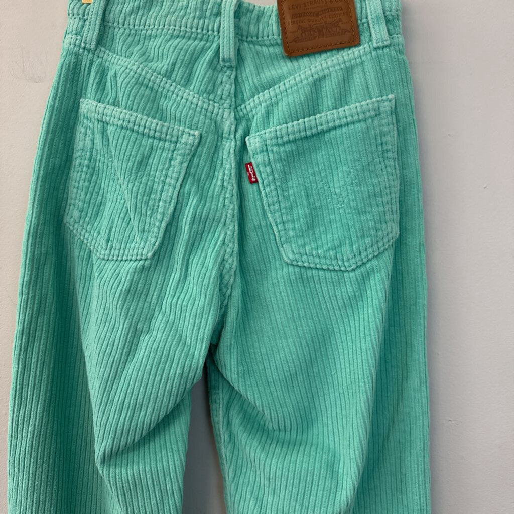 Levi Mint Green Corduroy Ribcage Straight Ankle Pants 23