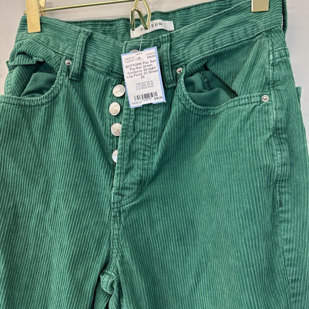 PacSun Green Corduroy Straight Leg Pants 23