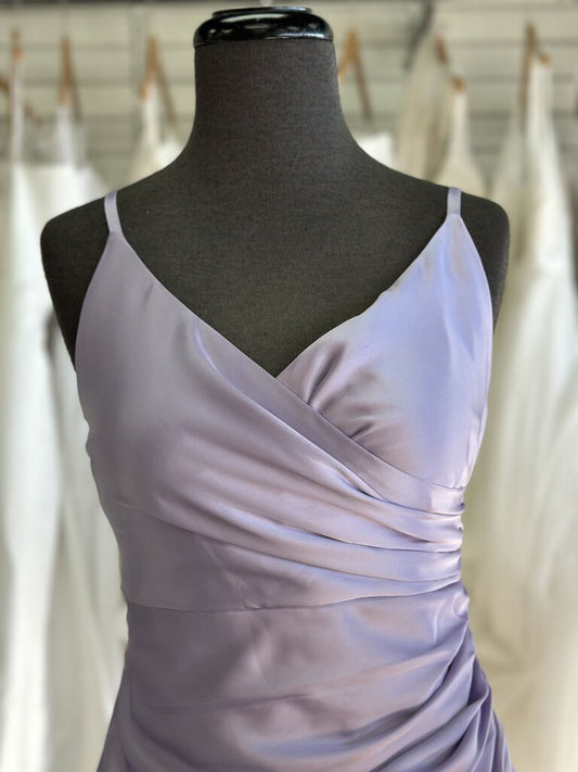 Purple Silky Long Formal Medium