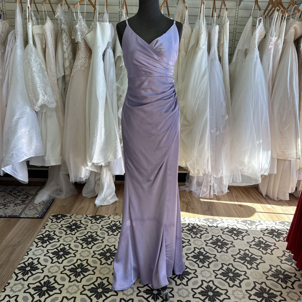 Purple Silky Long Formal Medium