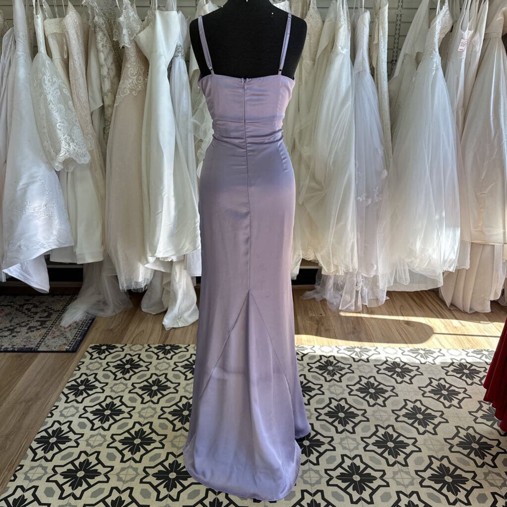 Purple Silky Long Formal Medium