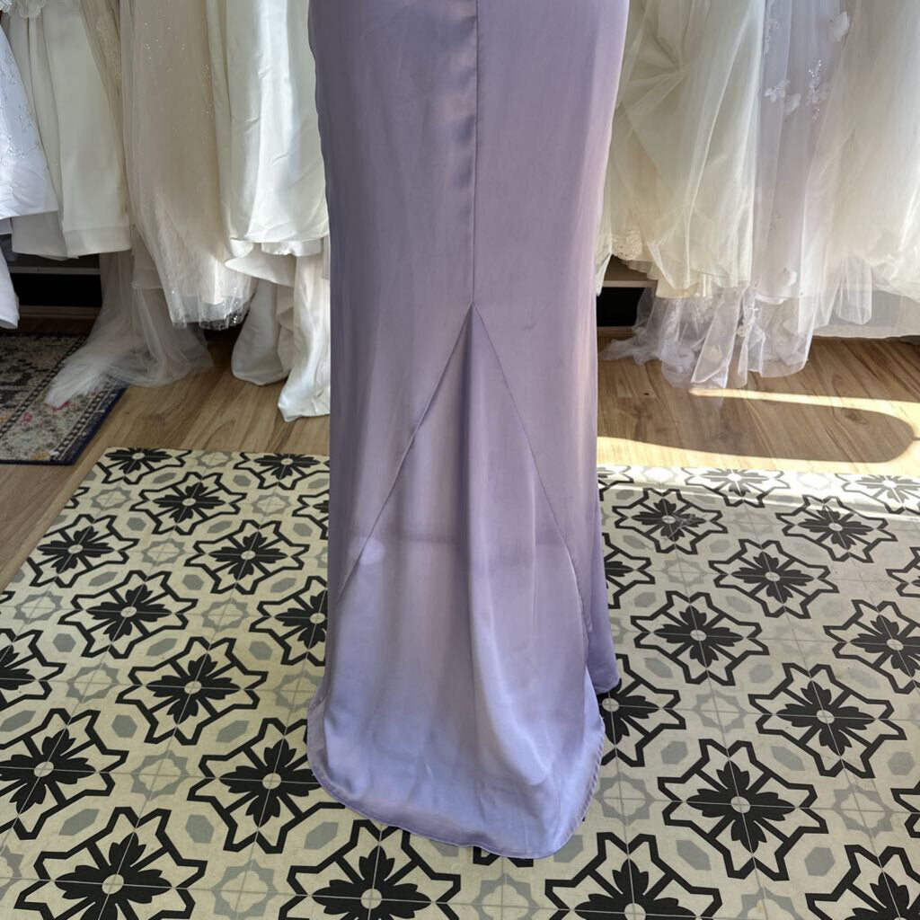 Purple Silky Long Formal Medium