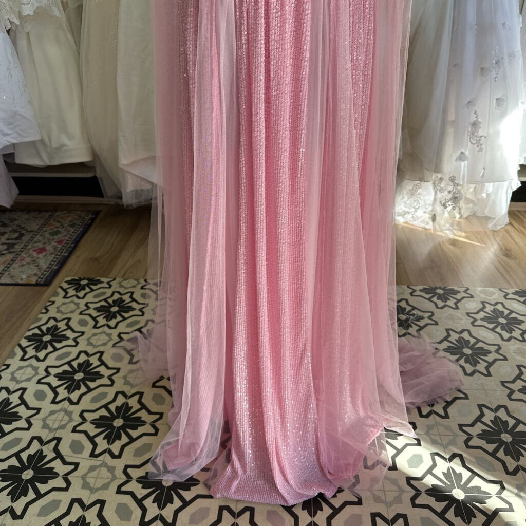 Pink Sequin Long Formal Large