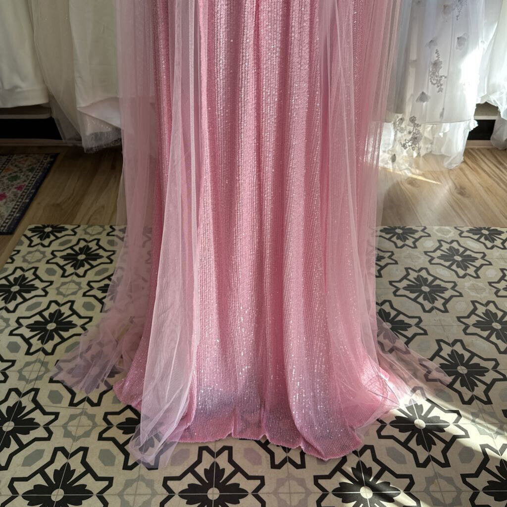 Pink Sequin Long Formal Large