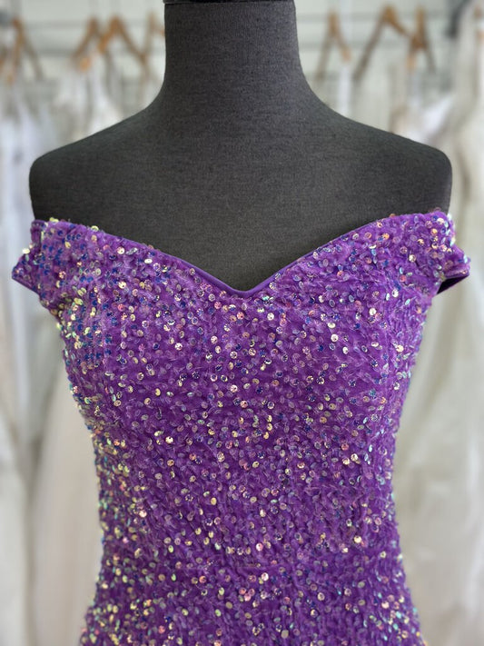 Purple Sequin Long Formal Medium