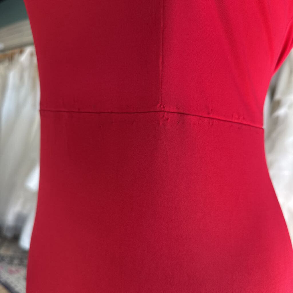 Red Fitted Long Formal Medium