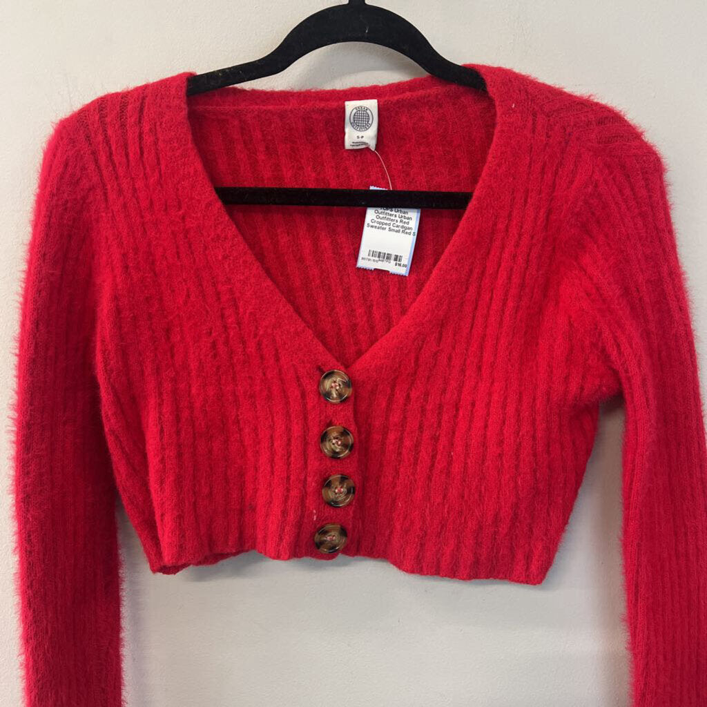 Urban Outfitters Red Cropped Cardigan Sweater Small