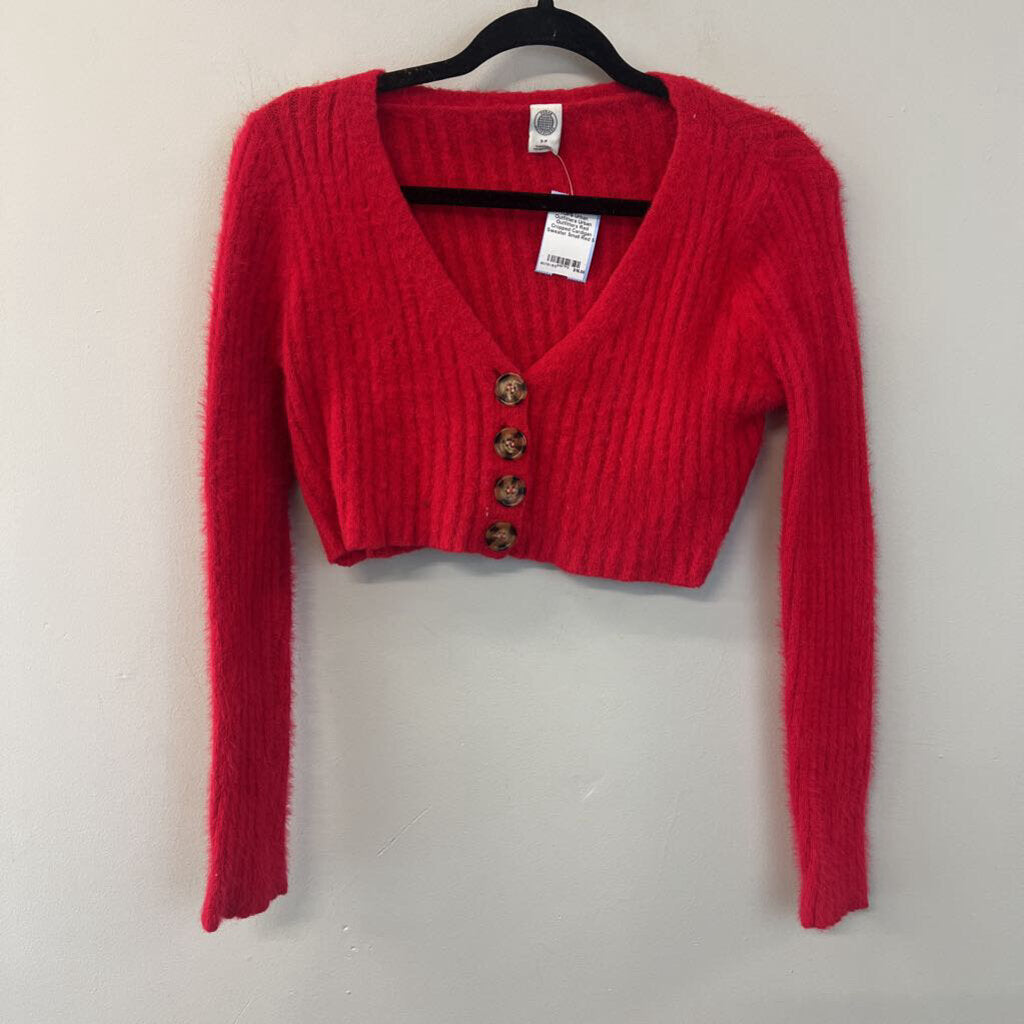 Urban Outfitters Red Cropped Cardigan Sweater Small