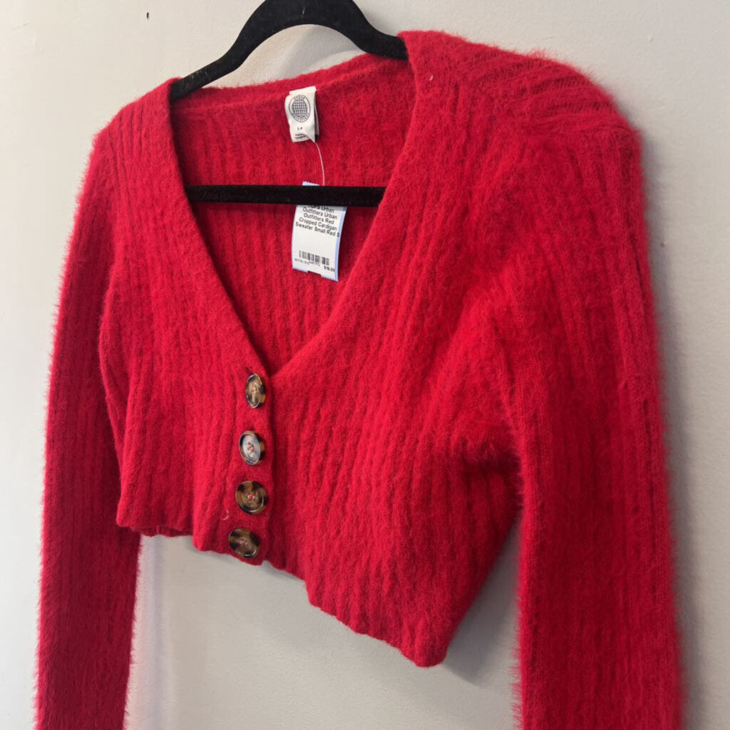 Urban Outfitters Red Cropped Cardigan Sweater Small