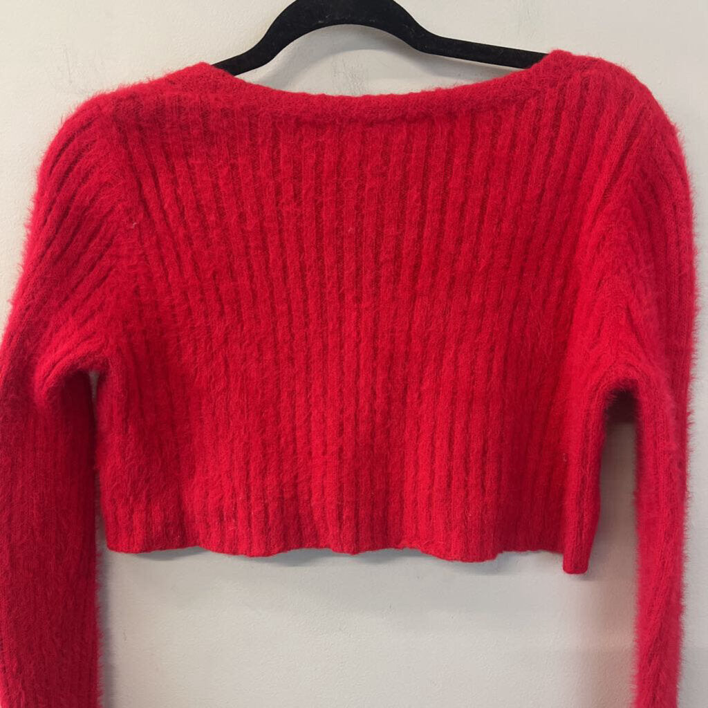 Urban Outfitters Red Cropped Cardigan Sweater Small