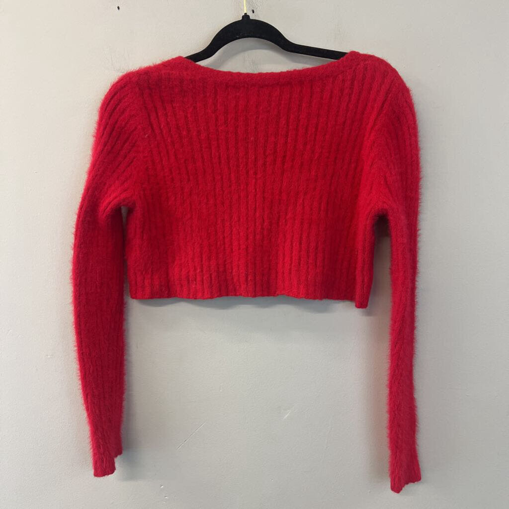 Urban Outfitters Red Cropped Cardigan Sweater Small