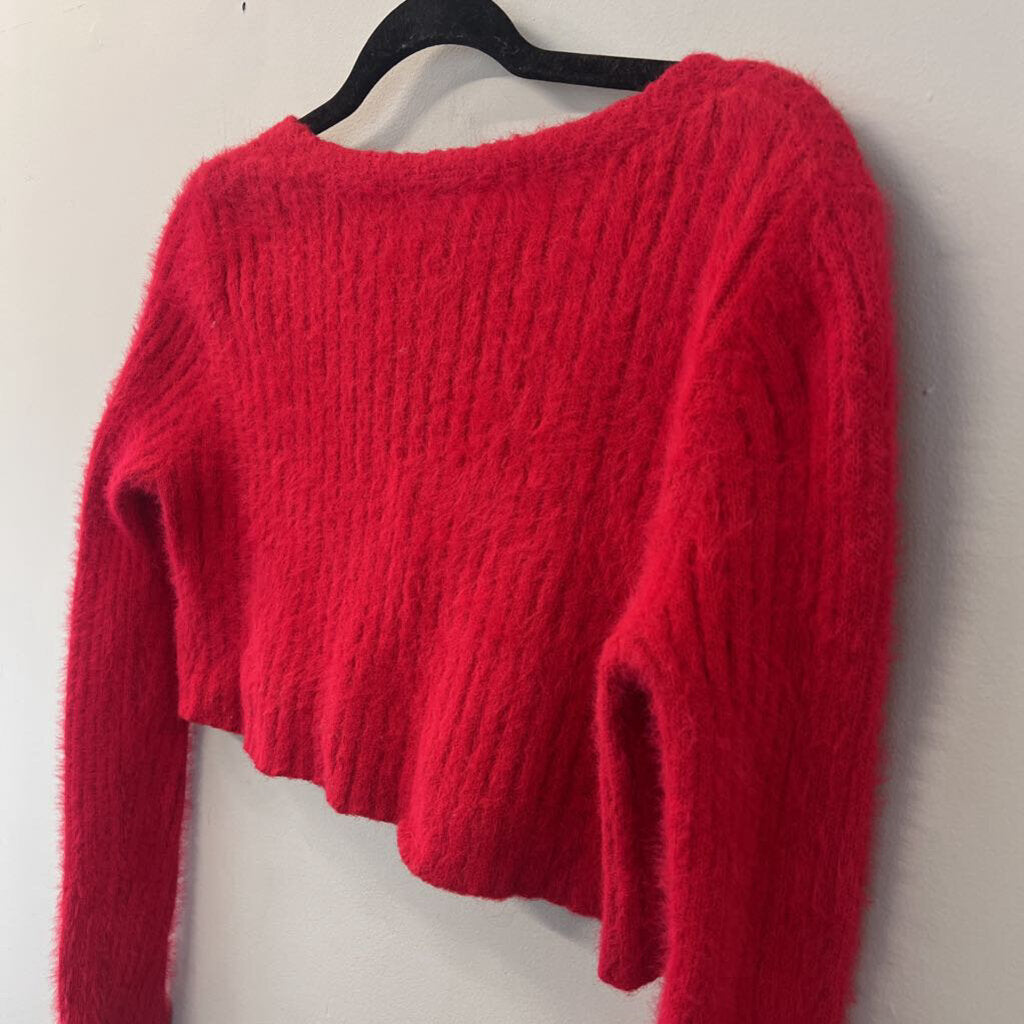 Urban Outfitters Red Cropped Cardigan Sweater Small