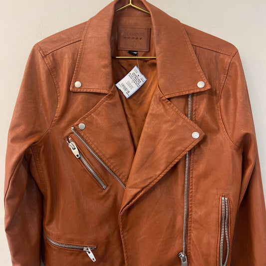 Blank NYC Brown Leather Moto Jacket Large