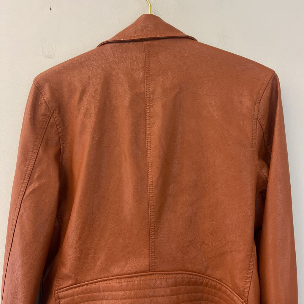 Blank NYC Brown Leather Moto Jacket Large