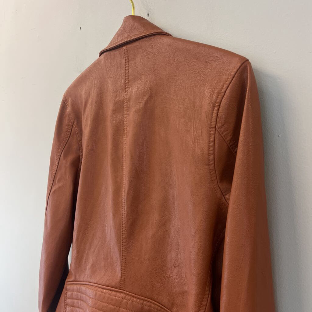 Blank NYC Brown Leather Moto Jacket Large