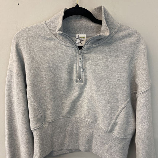 Offline by Aerie Grey Cropped Long Sleeve Pullover Large