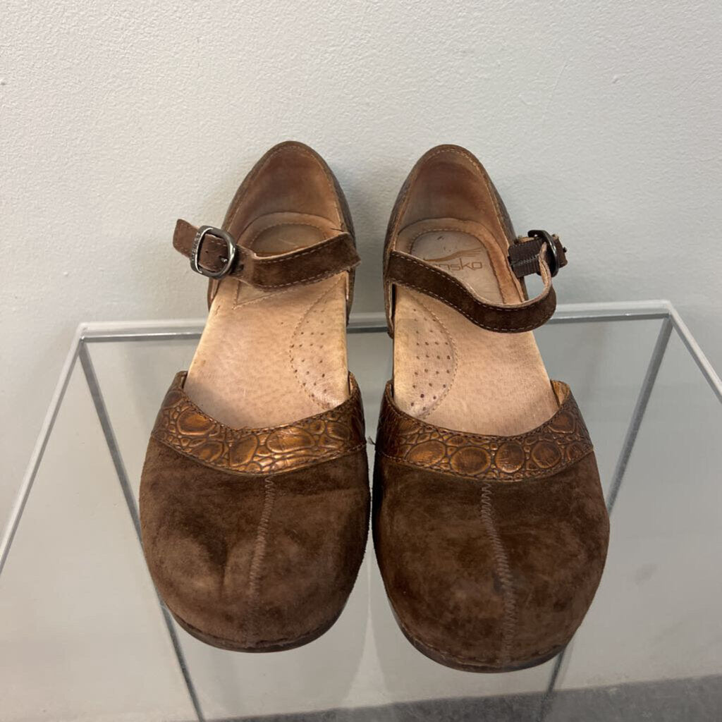 Dansko Brown Suede Mary Jane Heels 37