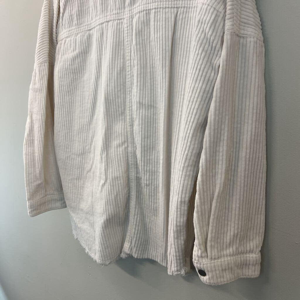 Zara Cream Corduroy Shacket Small