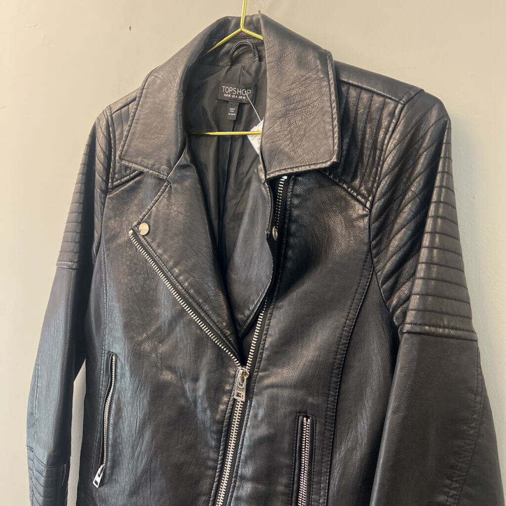 Top Shop Black Leather Moto Jacket 6