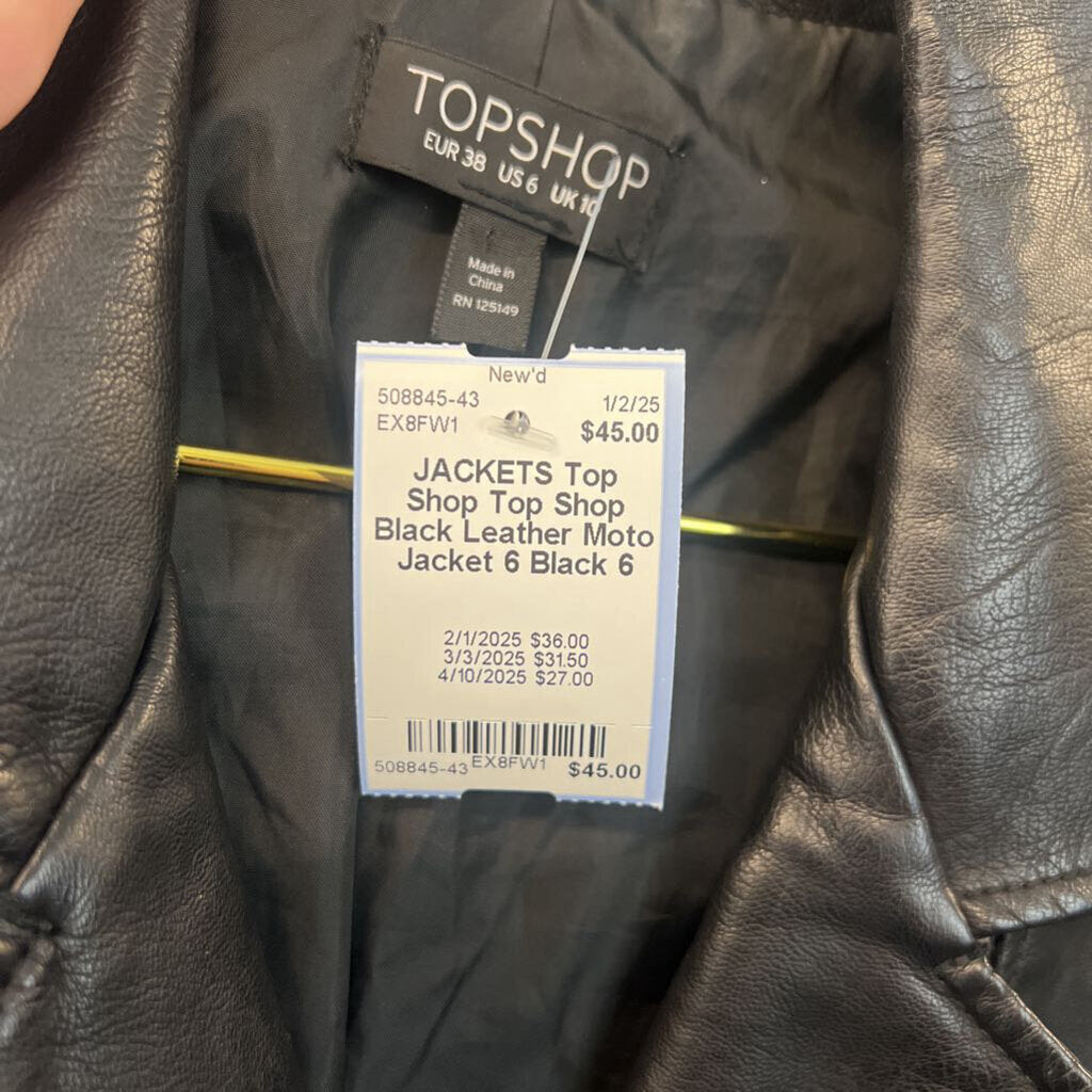 Top Shop Black Leather Moto Jacket 6