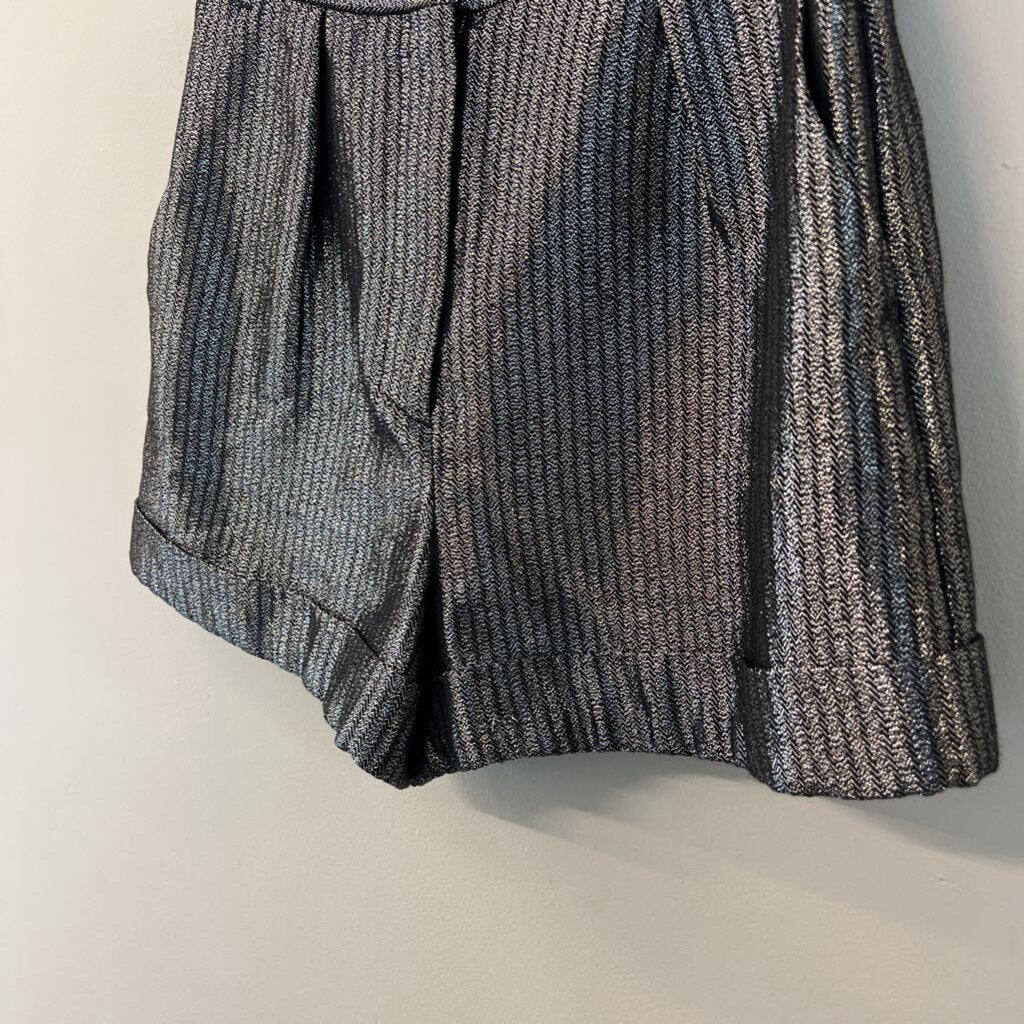 Maje Metallic Silver Shorts 36 (Small)