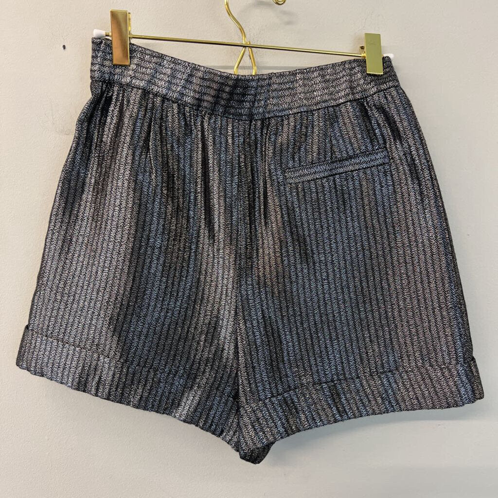 Maje Metallic Silver Shorts 36 (Small)