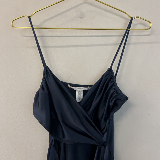 Diane Von Furstenberg Navy Silky Wrap Tank 4